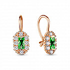 Серьги из золочёного серебра с фианитами