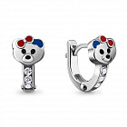 Серьги из серебра с фианитом