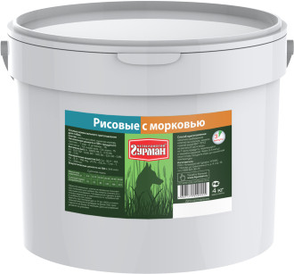 Каша для собак «Хлопья рисовые с морковью»