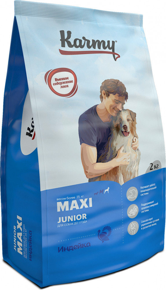 Корм для щенков крупных пород с индейкой «Maxi Junior» | Karmy