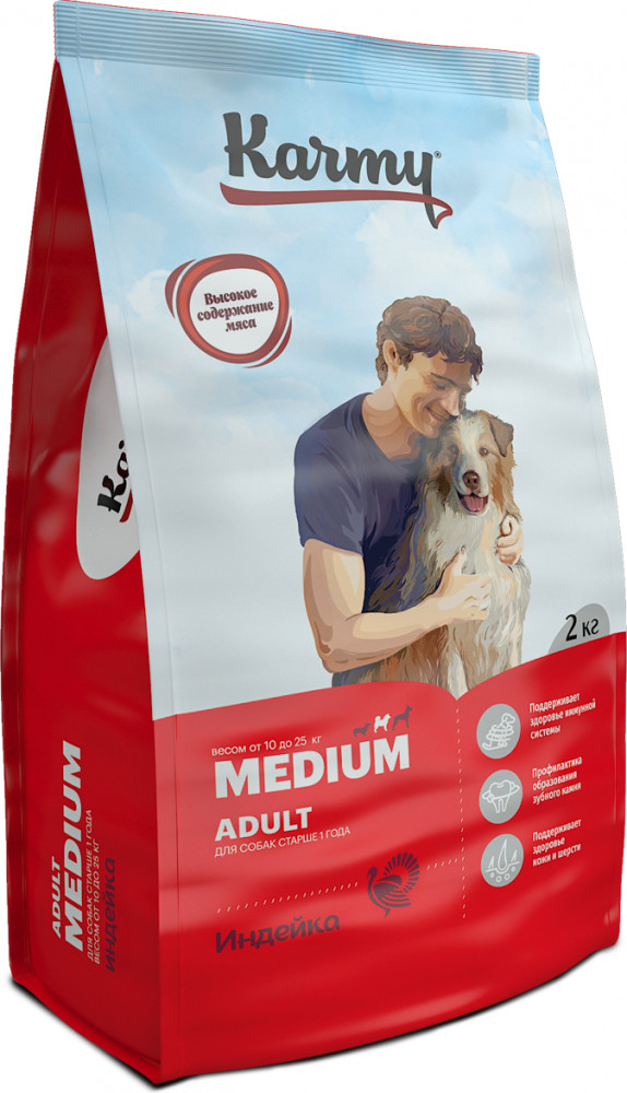 Корм для собак средних пород с индейкой «Medium Adult» | Karmy