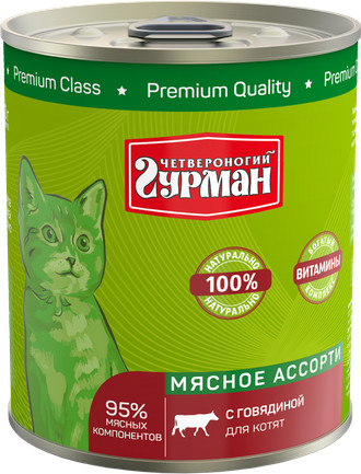 Корм для котят с говядиной