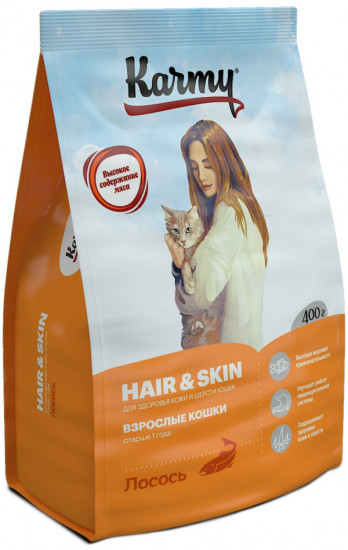 Корм для кошек для здоровья кожи и шерсти с лососем «Hair&Skin»