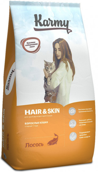 Корм для кошек для здоровья кожи и шерсти с лососем «Hair&Skin»