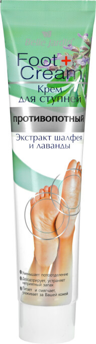 Крем для ступней противопотный с экстрактом шалфея и лаванды | Foot Cream | Belle Jardin