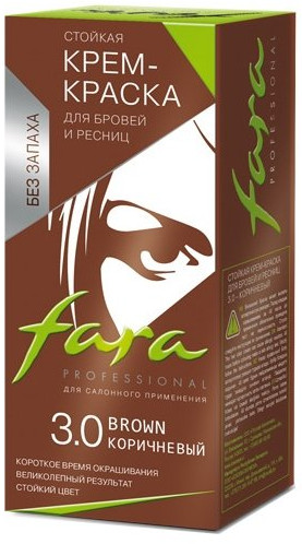 Крем-краска для бровей и ресниц, оттенок 3.0 Коричневый