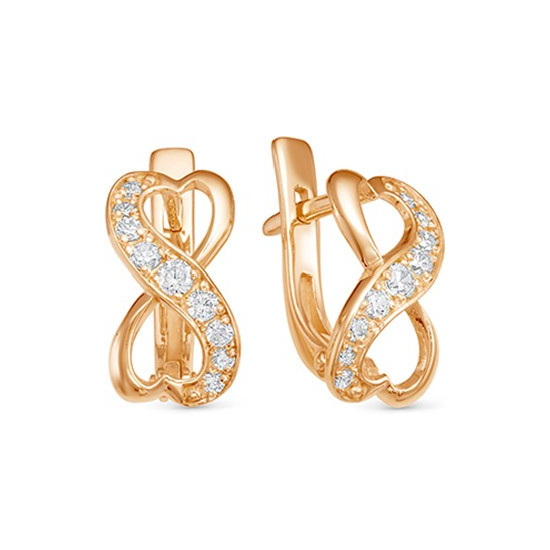 Серьги из серебра с фианитами