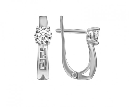 Серьги из серебра с фианитами