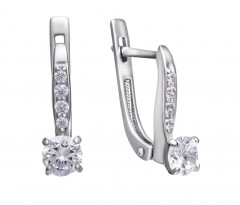 Серьги из серебра с фианитами