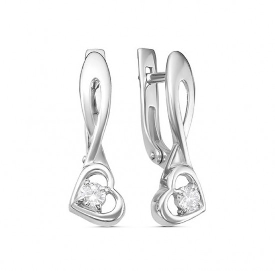 Серьги из серебра с фианитами