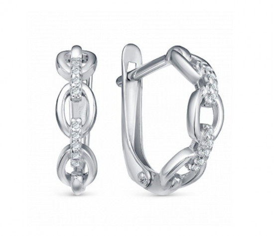 Серьги из серебра с фианитами