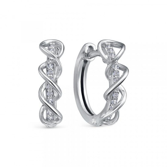 Серьги из серебра с фианитами