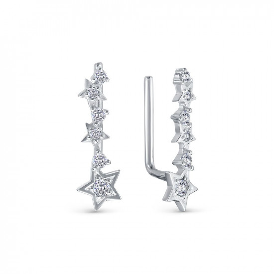 Серьги из серебра с фианитами