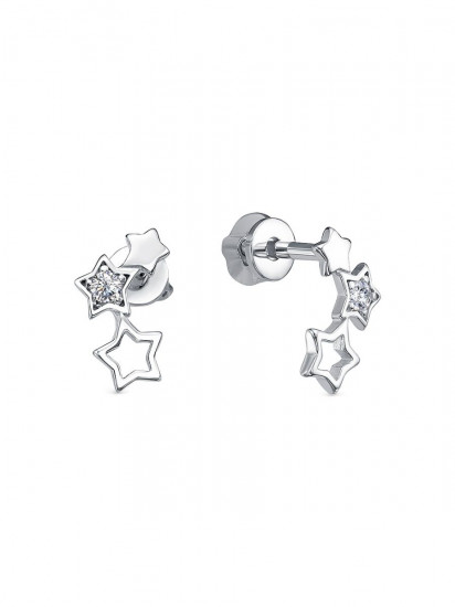 Серьги из серебра с фианитами