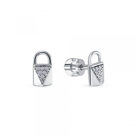Серьги из серебра с фианитами