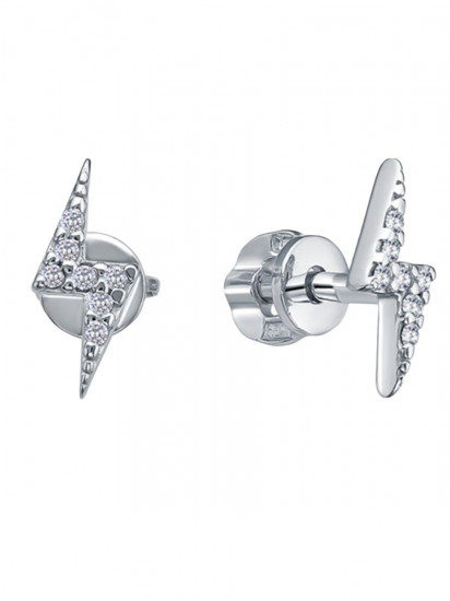 Серьги из серебра с фианитами
