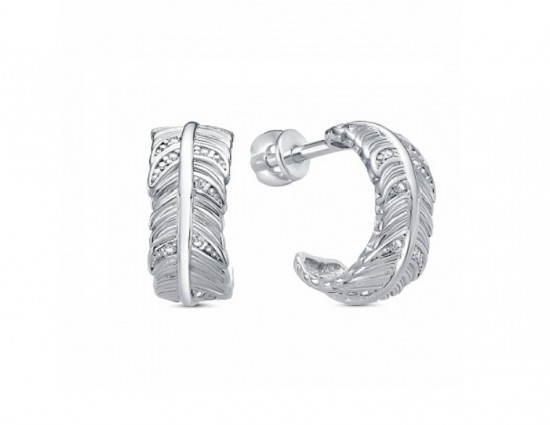 Серьги из серебра с фианитами