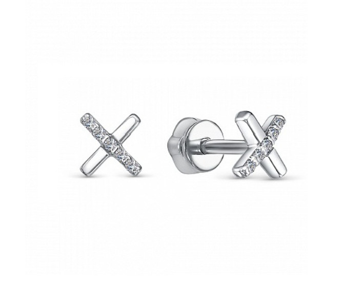 Серьги из серебра с фианитами | Lucente Silver