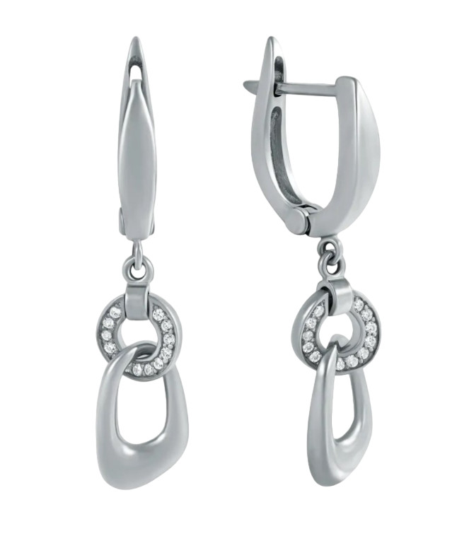 Серьги из серебра с фианитами | Lucente Silver