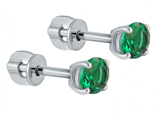 Серьги из серебра с фианитами