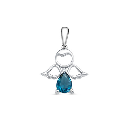 Подвеска из серебра с фианитом и алпанитом