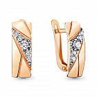 Серьги из золочёного серебра с фианитами