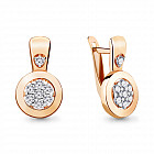 Серьги из золочёного серебра с фианитами