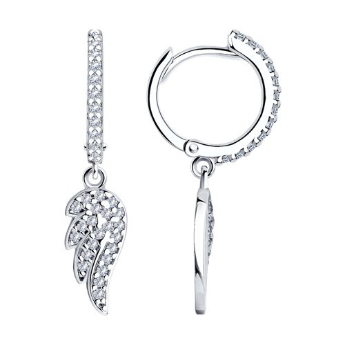 Серьги из серебра с фианитами