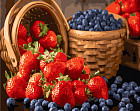 Картина по номерам «Лукошко с черникой»