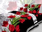 Комплект постельного белья «Пятьдесят на пятьдесят» (арт. 3128/1, 1,5-спальный, бязь, 2 наволочки 70х70) чёрный
