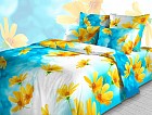 Комплект постельного белья «Весенние цветы» (арт. 3715/2, 1,5-спальный, бязь, 2 наволочки 70х70) голубой