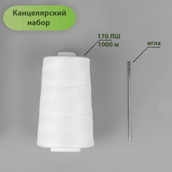 Набор для пошива документов с иглой, цвет белый