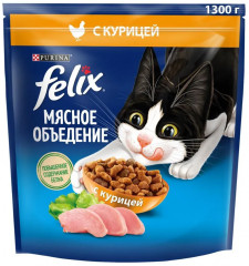 Корм для кошек с курицей «Мясное объедение»