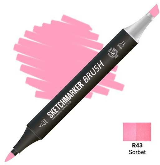 Маркер-кисть двусторонний, R43 Шербет | Sketchmarker Brush | Sketchmarker