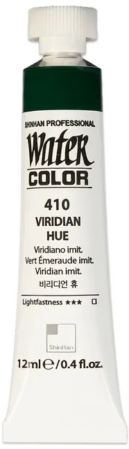 Краска акварельная «Watercolour», 410 виридиан тон | Professional | ShinHan Art