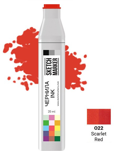Заправка для маркеров, O22 Алый | Sketchmarker