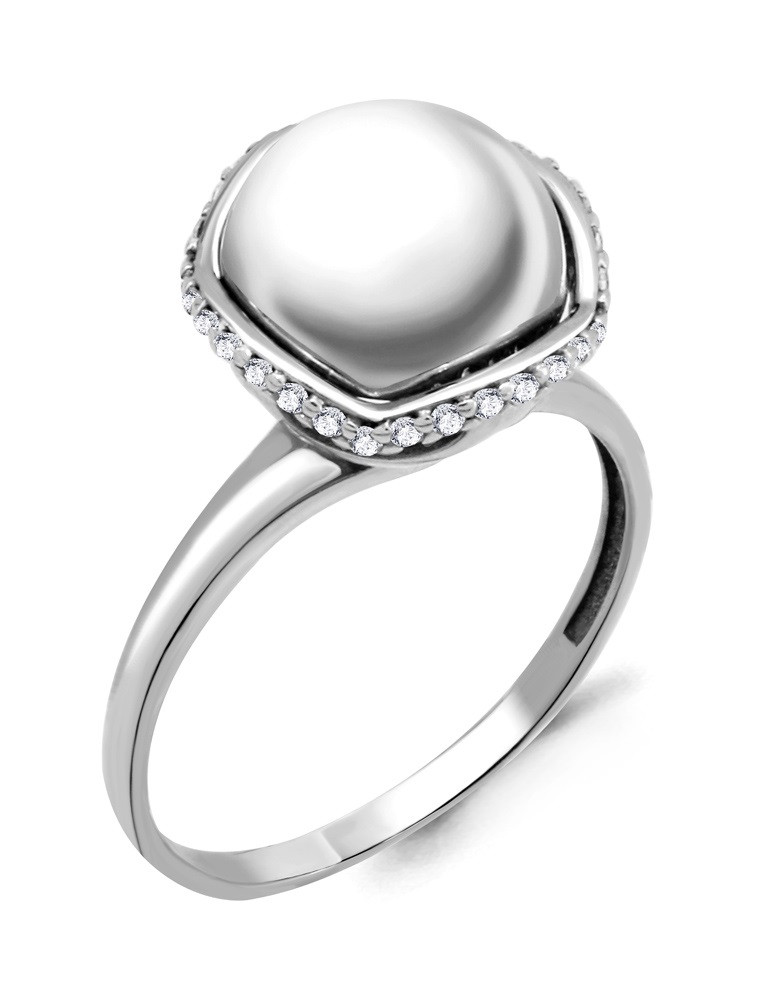 Кольцо из серебра с фианитами | Aquamarine