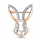 Брошь из золоченного серебра с фианитами