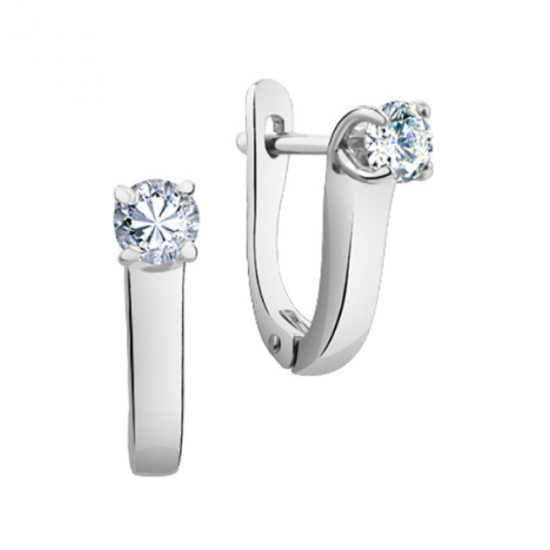 Серьги из серебра с фианитами