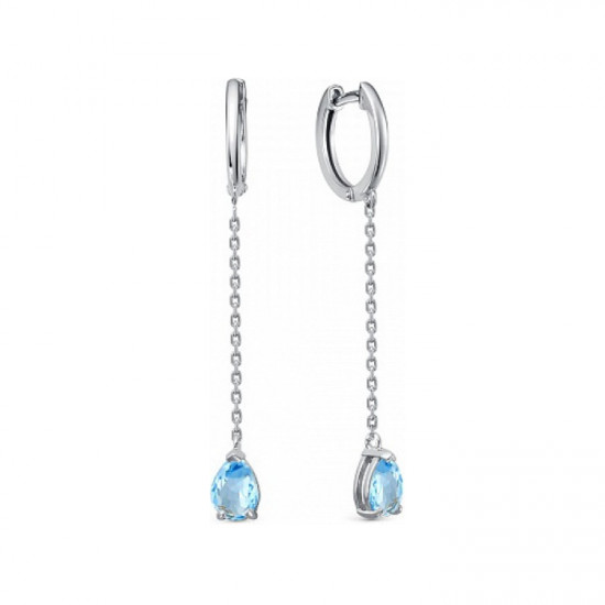 Серьги из серебра с фианитами