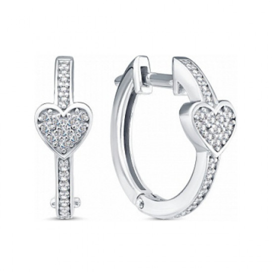 Серьги из серебра с фианитами