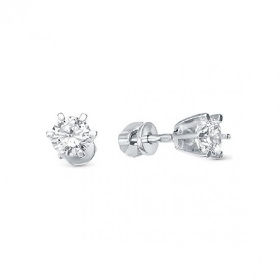 Серьги из серебра с фианитами