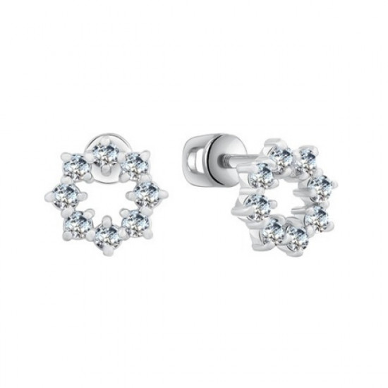 Серьги из серебра с фианитами