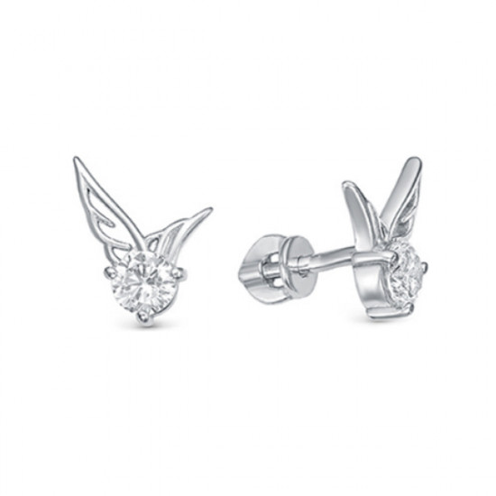 Серьги из серебра с фианитами