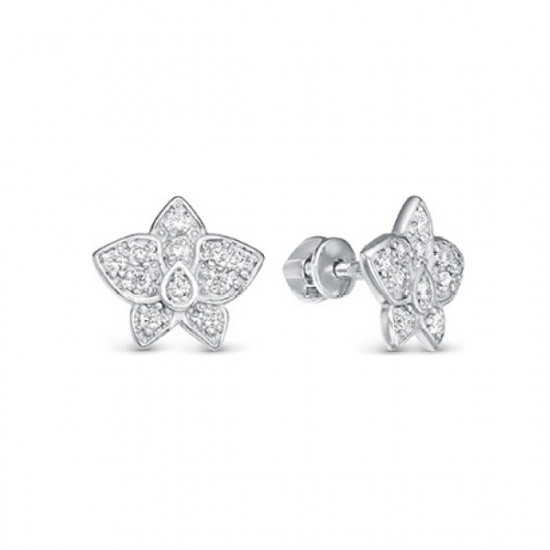 Серьги из серебра с фианитами