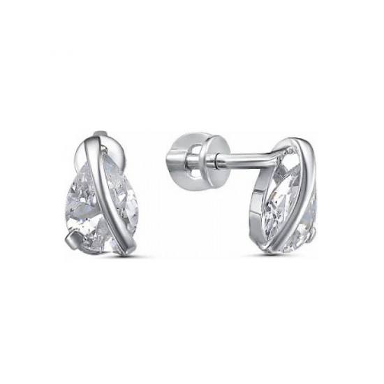 Серьги из серебра с фианитами