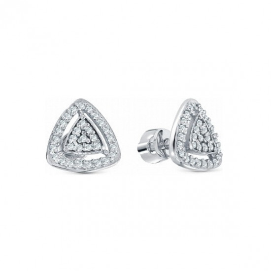 Серьги из серебра с фианитами