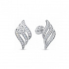 Серьги из серебра с фианитами