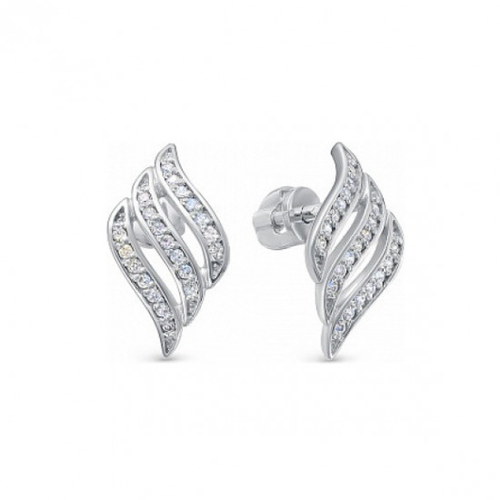 Серьги из серебра с фианитами