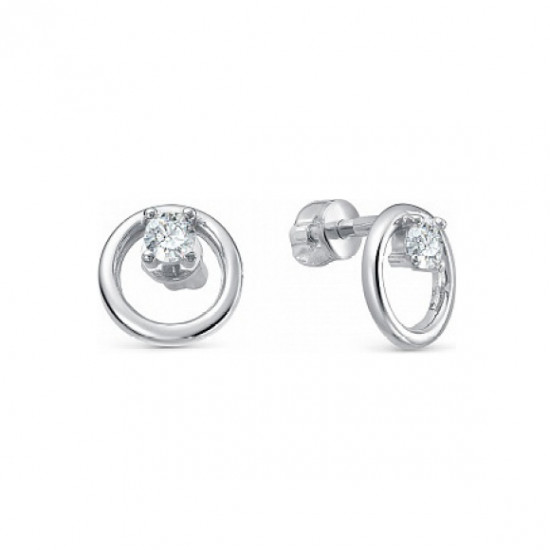 Серьги из серебра с фианитами